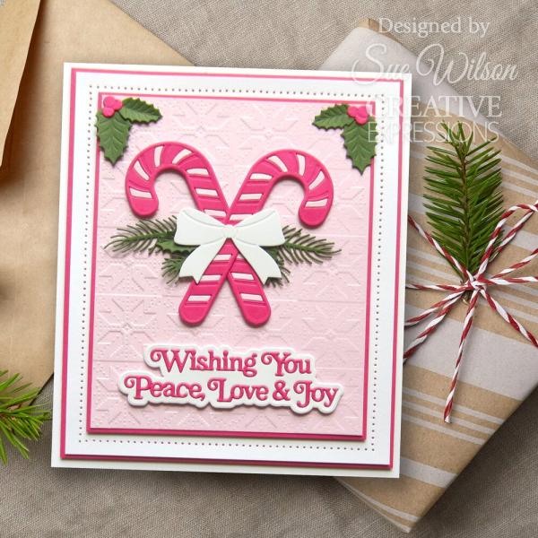 Creative Expressions - Stanzschablone "Festive Collection Wishing You Peace Love & Joy" Craft Dies Design by Sue Wilson