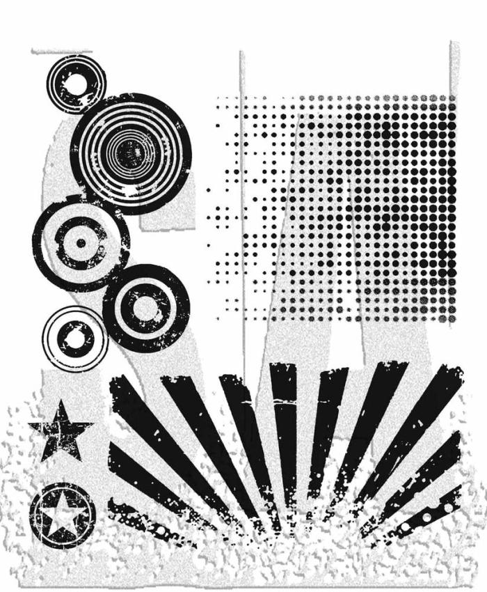 Stampers Anonymous - Gummistempelset "Psychedelic Grunge" Cling Stamp Design by Tim Holtz