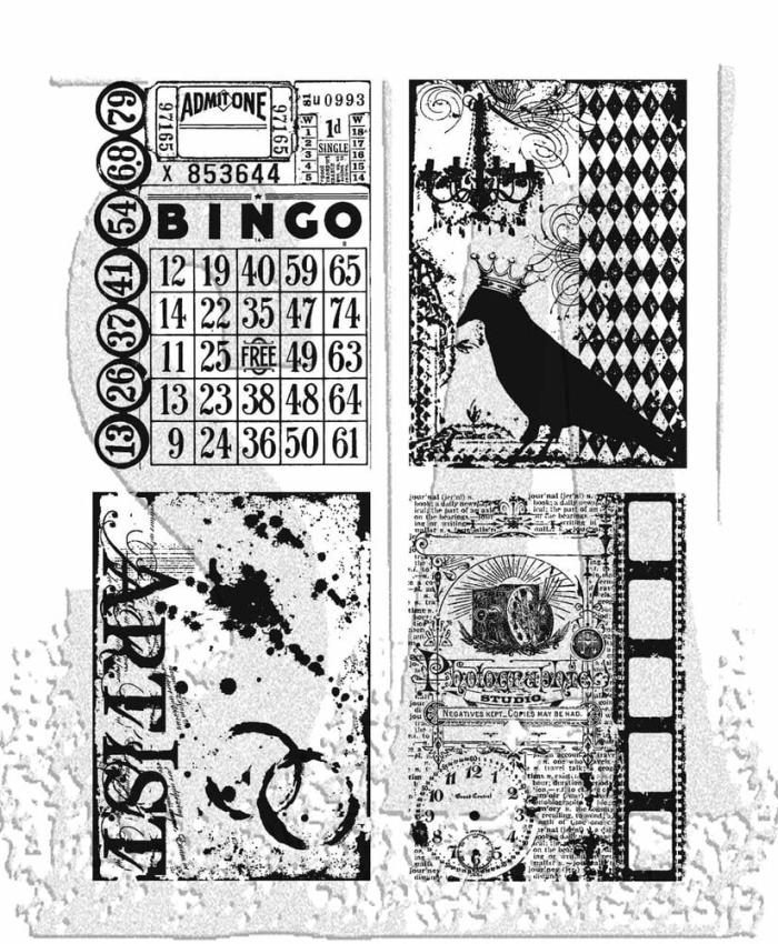 Stampers Anonymous - Gummistempelset "Creative Collages" Cling Stamp Design by Tim Holtz