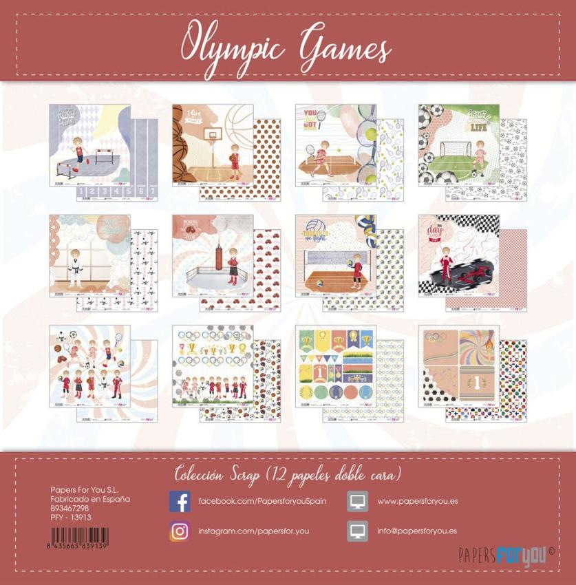 Papers For You - Designpapier "Olympic Games Niño Rubio" Scrap Paper Pack 30,5 x 32 cm - 12 Bogen