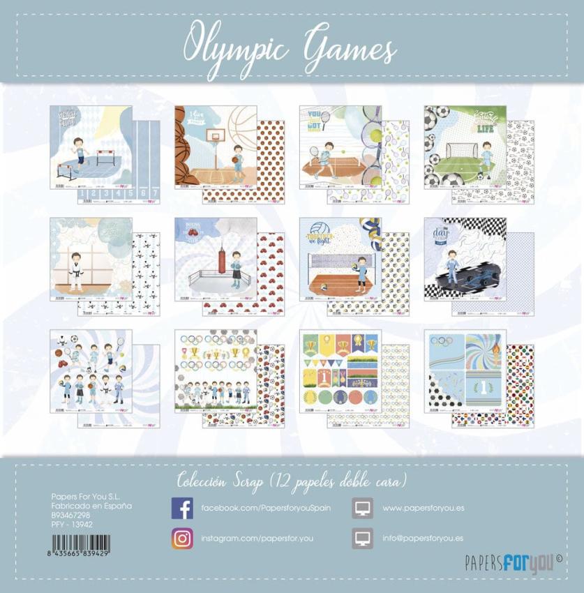 Papers For You - Designpapier "Olympic Games Niño Castaño" Scrap Paper Pack 30,5 x 32 cm - 12 Bogen