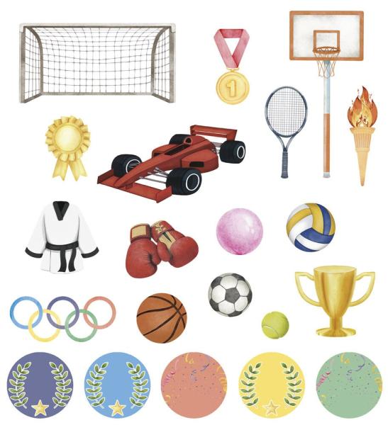 Papers For You - Stanzteile "Olympic Games" Die Cuts