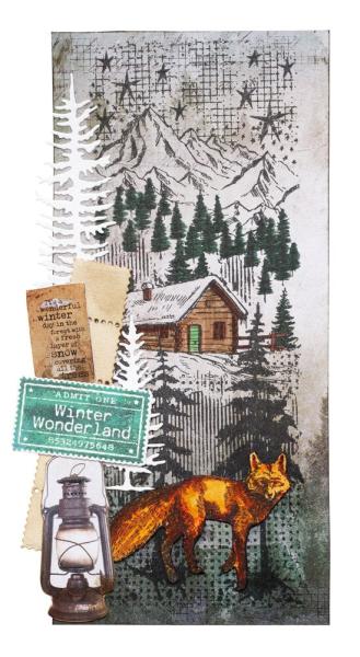 Studio Light - Stempel "Fox In Forest" Clear Stamps Grunge Collection