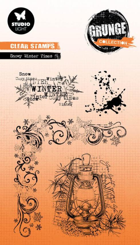 Studio Light - Stempelset "Snowy Winter Times" Clear Stamps Grunge Collection