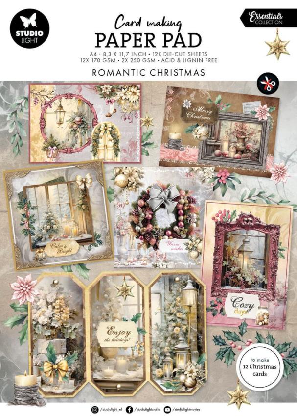 Studio Light  "Romantic Christmas" Cardmaking Pad A4