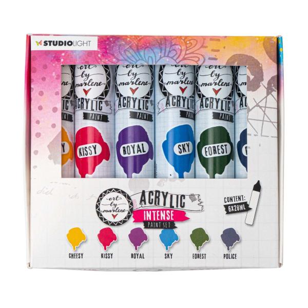 Studio Light - Acrylfarbe "Intense" Acrylic Paint Set 6x28ml Design by Art by Marlene