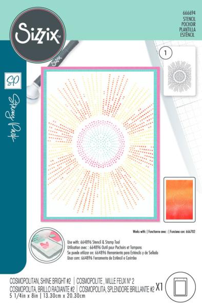 Sizzix - Schablone "Cosmopolitan, Shine Bright #2" Stencil Design by Stacey Park