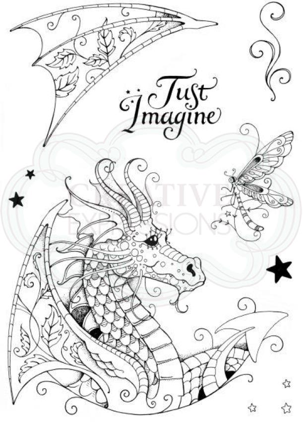 Pink Ink Designs - Stempelset "Dragon" Clear Stamps