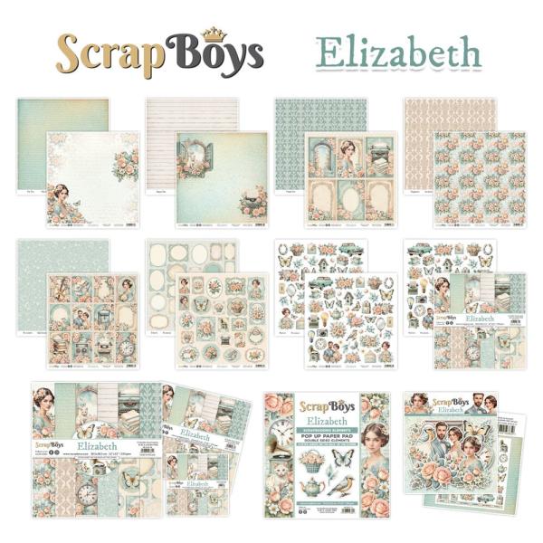 ScrapBoys - Designpapier "Elizabeth" Paper Pack 6x6 Inch - 24 Bogen