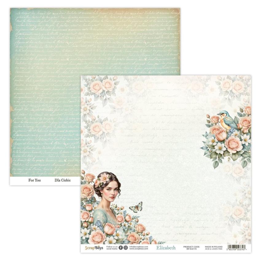 ScrapBoys - Designpapier "Elizabeth" Paper Pack 12x12 Inch - 12 Bogen