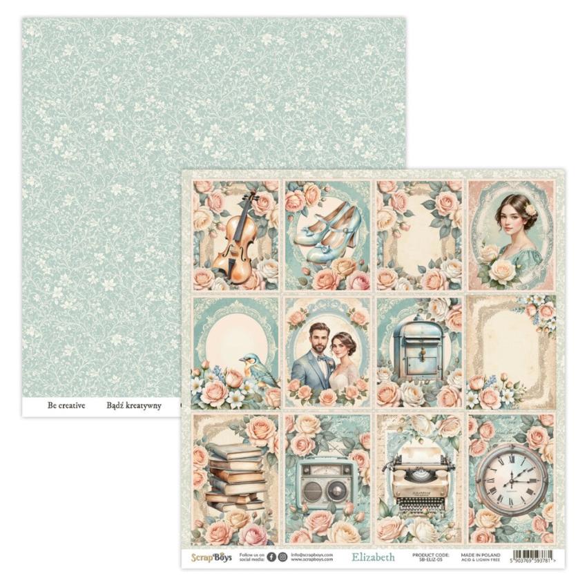 ScrapBoys - Designpapier "Elizabeth" Paper Pack 12x12 Inch - 12 Bogen