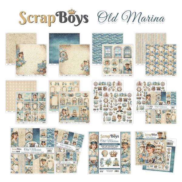 ScrapBoys - Designpapier "Old Marina" Paper Pack 6x6 Inch - 24 Bogen