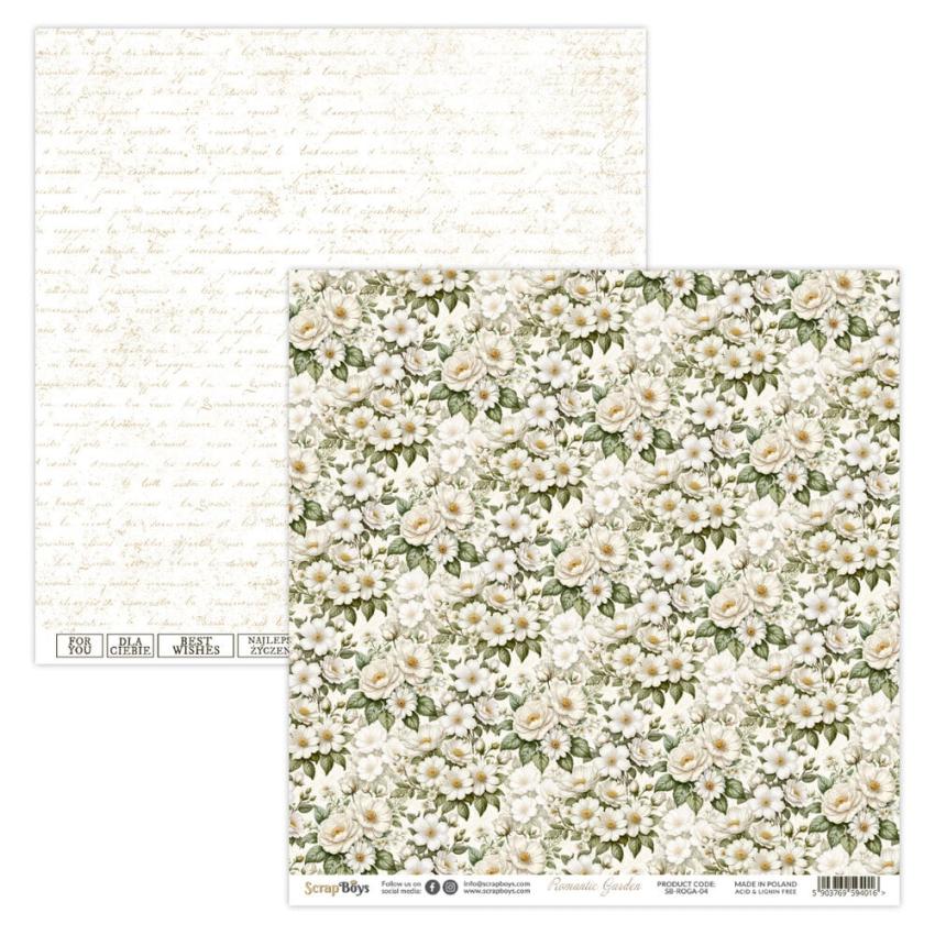 ScrapBoys - Designpapier "Romantic Garden" Paper Pack 12x12 Inch - 12 Bogen