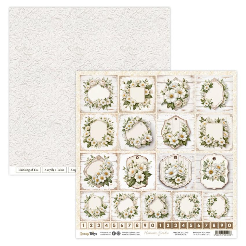 ScrapBoys - Designpapier "Romantic Garden" Paper Pack 12x12 Inch - 12 Bogen