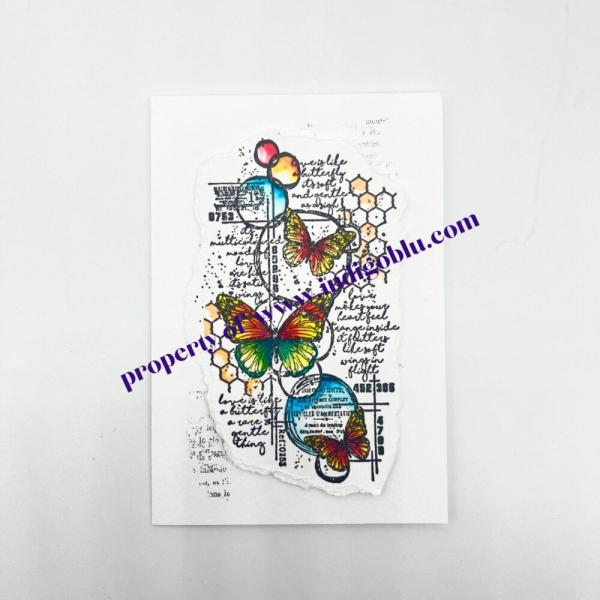 IndigoBlu - Gummistempel "Soft Wings" A6 Rubber Stamp