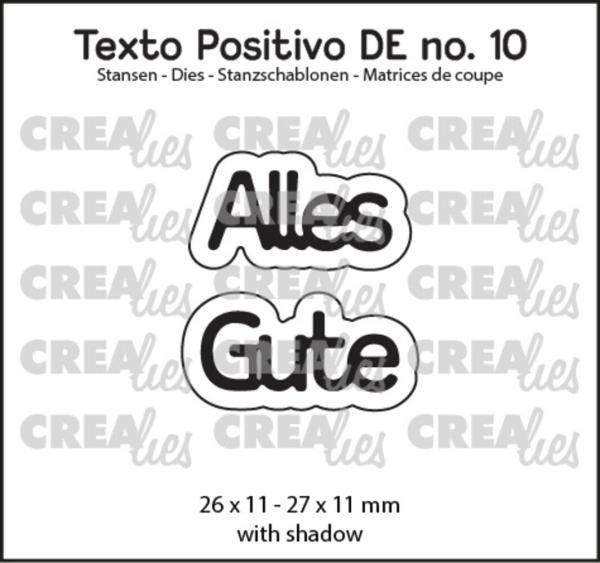 Crealies - Stanzschablone "Alles Gute" Texto Positivo Dies