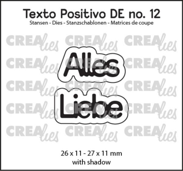 Crealies - Stanzschablone "Alles Liebe" Texto Positivo Dies