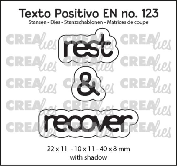 Crealies - Stanzschablone "Rest & Recover" Texto Positivo Dies