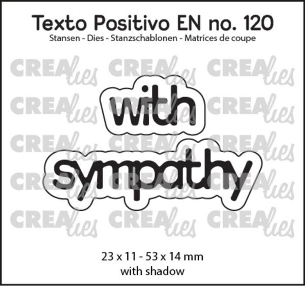 Crealies - Stanzschablone "With Sympathy" Texto Positivo Dies