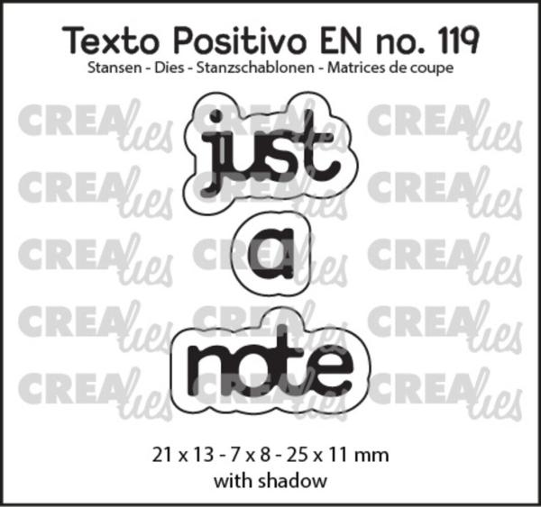 Crealies - Stanzschablone "Just A Note" Texto Positivo Dies