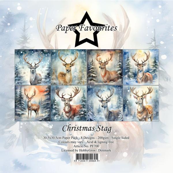 Paper Favourites - Designpapier "Christmas Stag" Paper Pack 12x12 Inch 8 Bogen