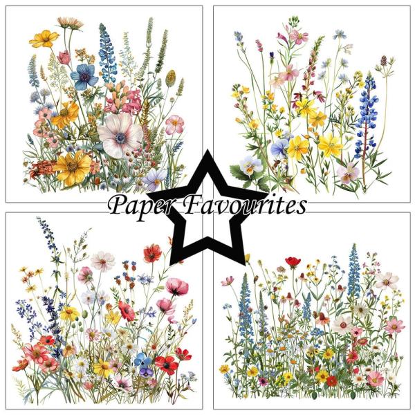 Paper Favourites - Designpapier "Wild Flowers" Paper Pack 12x12 Inch 8 Bogen