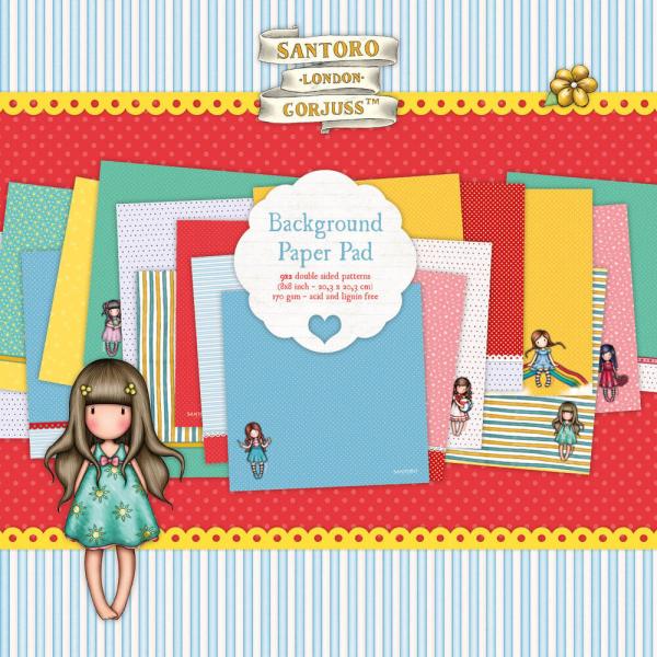 Studio Light Gorjuss - Designpapier "Background" Paper Pack 20,3x20,3 cm - 18 Bogen