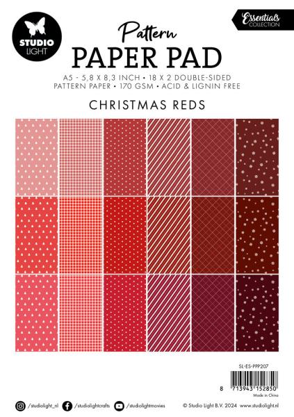 Studio Light - Designpapier "Christmas Reds" Paper Pad A5 - 36 Bogen