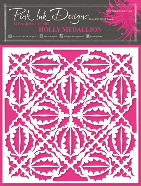 Pink Ink Designs - Schablone "Holly Medallion" Stencil