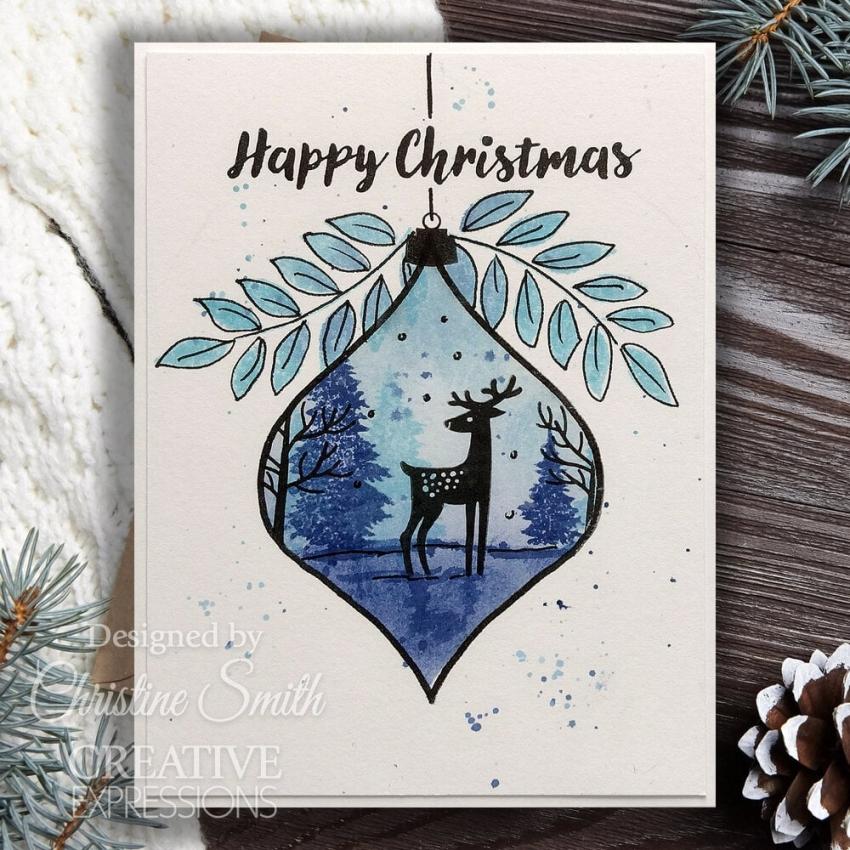 Woodware - Stempelset "Paintable Baubles Reindeer Fillers" Clear Stamps Design by Jane Gill