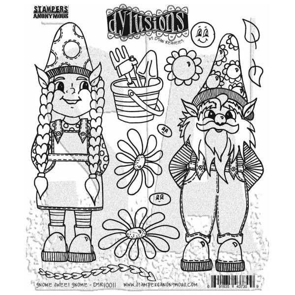 Stampers Anonymous - Gummistempelset "Gnome Sweet Gnome" Dylusions Cling Stamp Design by Dyan Reaveley