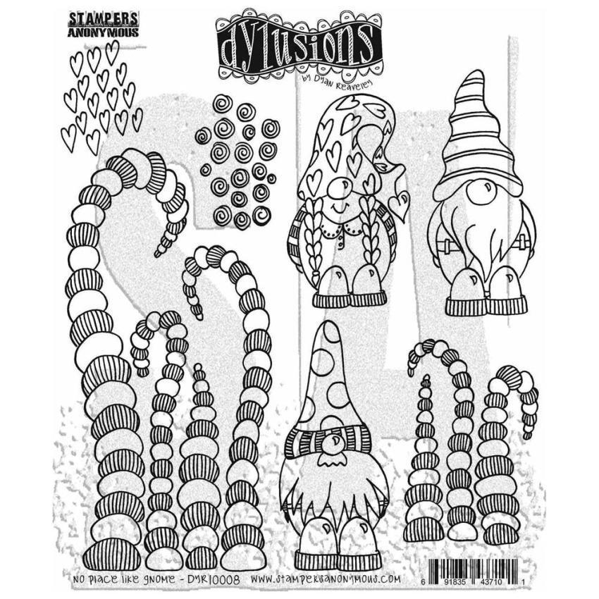 Stampers Anonymous - Gummistempelset "No Place Like Gnome" Dylusions Cling Stamp Design by Dyan Reaveley