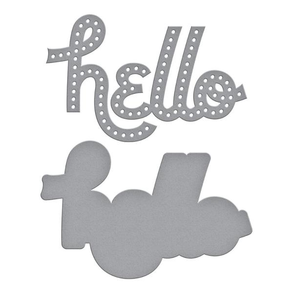 Spellbinders - Stanzschablone "Stitched Hello" Dies