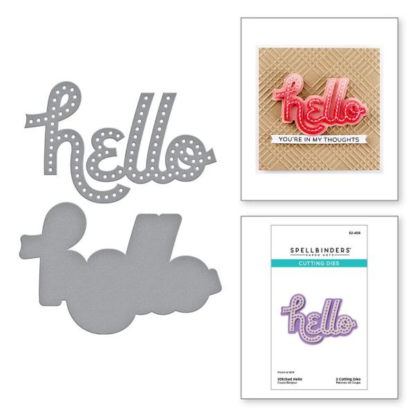 Spellbinders - Stanzschablone "Stitched Hello" Dies