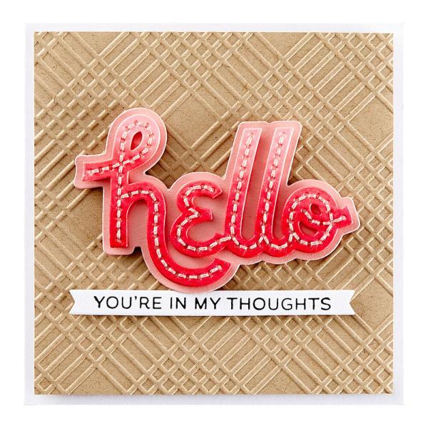 Spellbinders - Stanzschablone "Stitched Hello" Dies