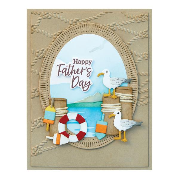 Spellbinders - Stempelset & Stanzschablone "Fair Winds Sentiments" Clear Stamps & Dies