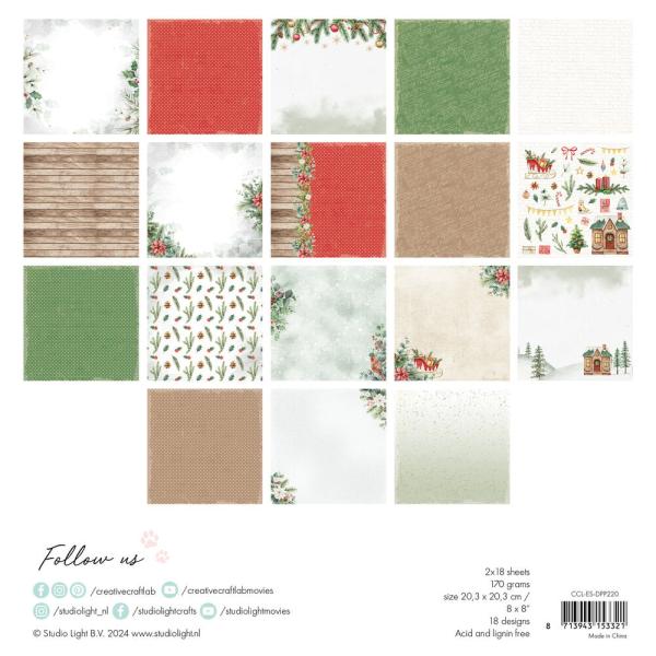 Creative Craft Lab - Studio Light - Designpapier "A Christmas Story" Paper Pack 8x8 Inch - 36 Bogen