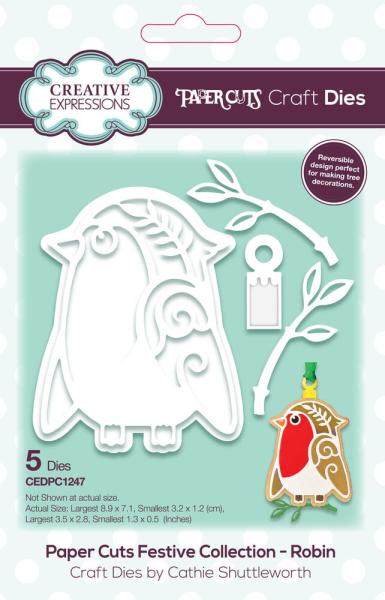 Creative Expressions - Stanzschablone "Festive Robin" Paper Cuts Craft Dies Design by Cathie Shuttleworth