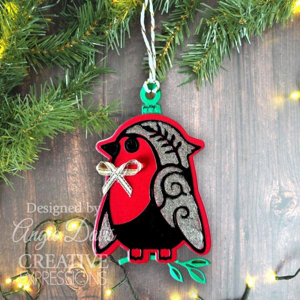 Creative Expressions - Stanzschablone "Festive Robin" Paper Cuts Craft Dies Design by Cathie Shuttleworth