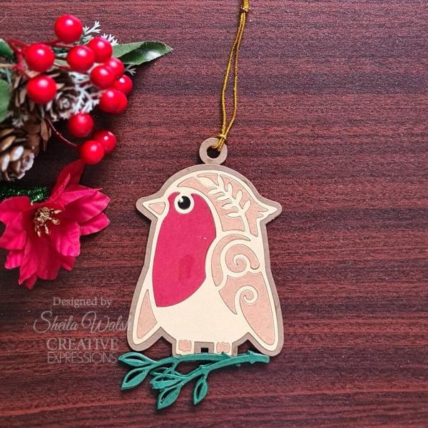 Creative Expressions - Stanzschablone "Festive Robin" Paper Cuts Craft Dies Design by Cathie Shuttleworth