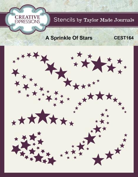 Creative Expressions - Schablone 6x8 Inch "A Sprinkle Of Stars" Stencil Design by Taylor Made Journals