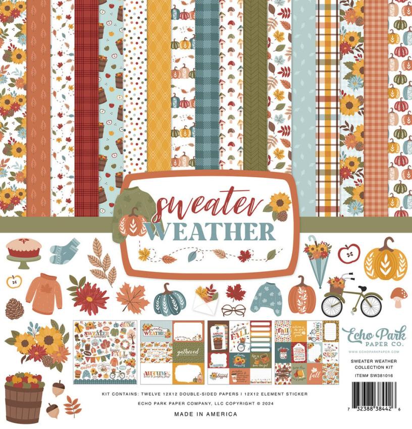 Echo Park - Designpapier "Sweater Weather" Collection Kit 12x12 Inch - 12 Bogen