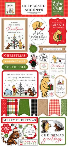 Echo Park - Sticker "Winnie The Pooh Christmas" Chipboard 6x13 Inch