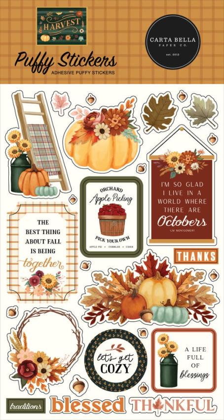 Carta Bella  - Aufkleber "Harvest" Puffy Stickers