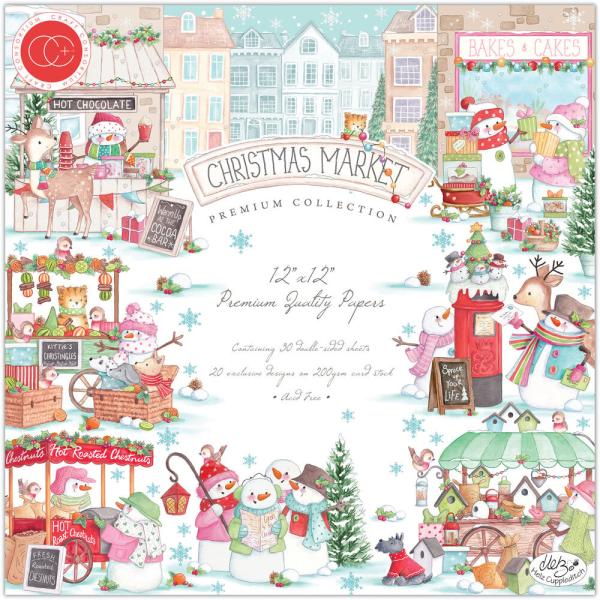 Craft Consortium - Designpapier "Christmas Market" Paper Pad 12x12 Inch - 30 Bogen