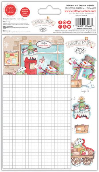 Craft Consortium - 3D Decoupage Set "Christmas Market" 10 Bogen