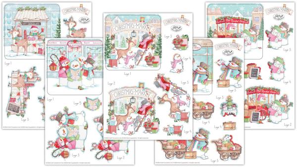 Craft Consortium - 3D Decoupage Set "Christmas Market" 10 Bogen