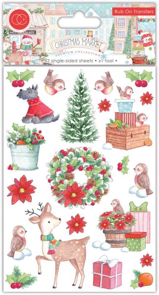 Craft Consortium - Transfer Aufkleber "Christmas Market" Rub-Ons Sticker 