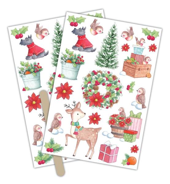 Craft Consortium - Transfer Aufkleber "Christmas Market" Rub-Ons Sticker 