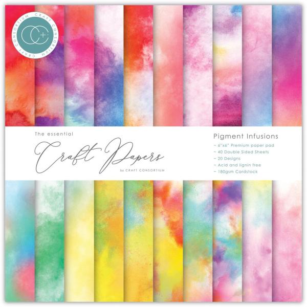 Craft Consortium - Designpapier "Pigment Infusions" Paper Pad 6x6 Inch - 40 Bogen